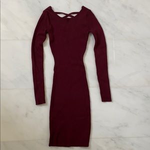Long sleeves ribbed bodycon dress